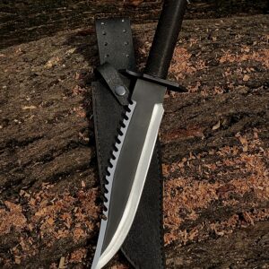 Custom Handmade Rambo Bowie Knife, Hunting Knife With Leather Sheath