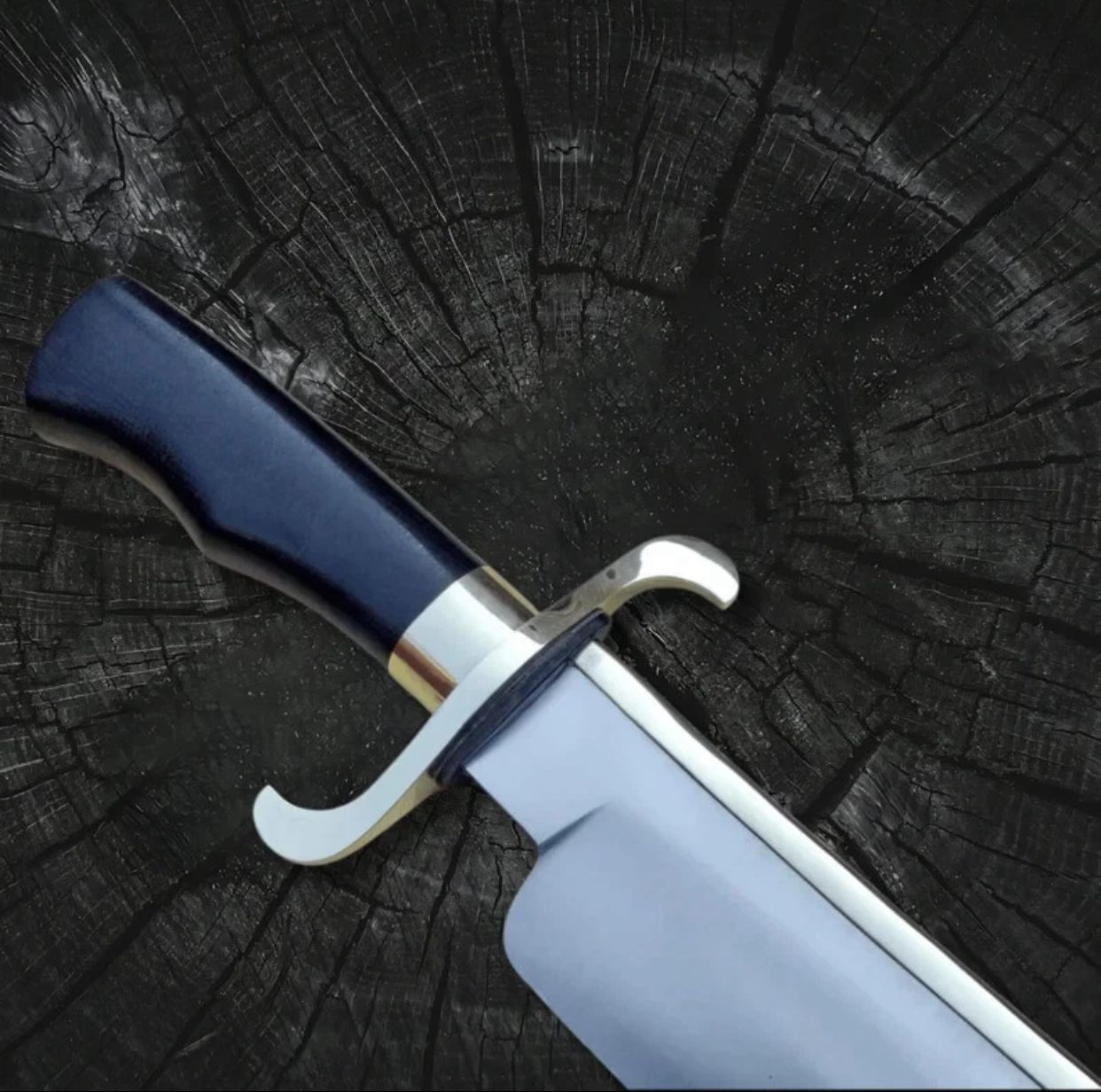 Custom Handmade Carbon Steel Blade Alamo Musso Bowie Knife - Hunting Knife - Image 3