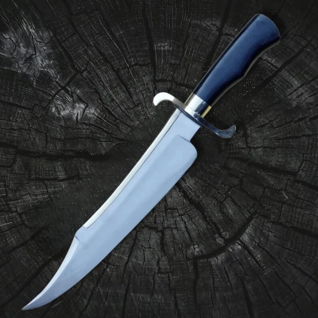 Custom Handmade Carbon Steel Blade Alamo Musso Bowie Knife - Hunting Knife - Image 4