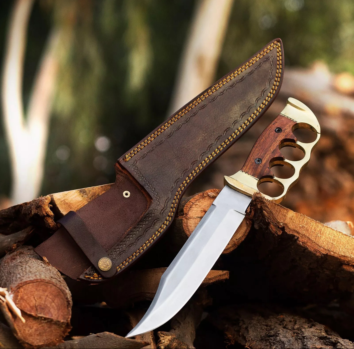 Custom Handmade D2 Steel Tactical Bowie Hunting Knife Comes with Sheath