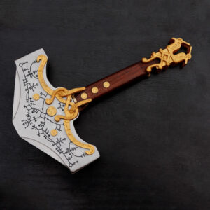 God Of War Mjolnir Hammer Ornamental Handmade Metal Head Wood Handle Hammer gift