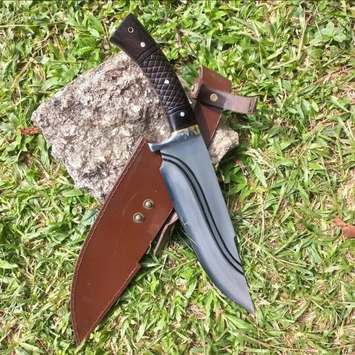 Custom Handmade Carbon Steel Blade Survival Bowie Knife | Hunting Knife Camping.