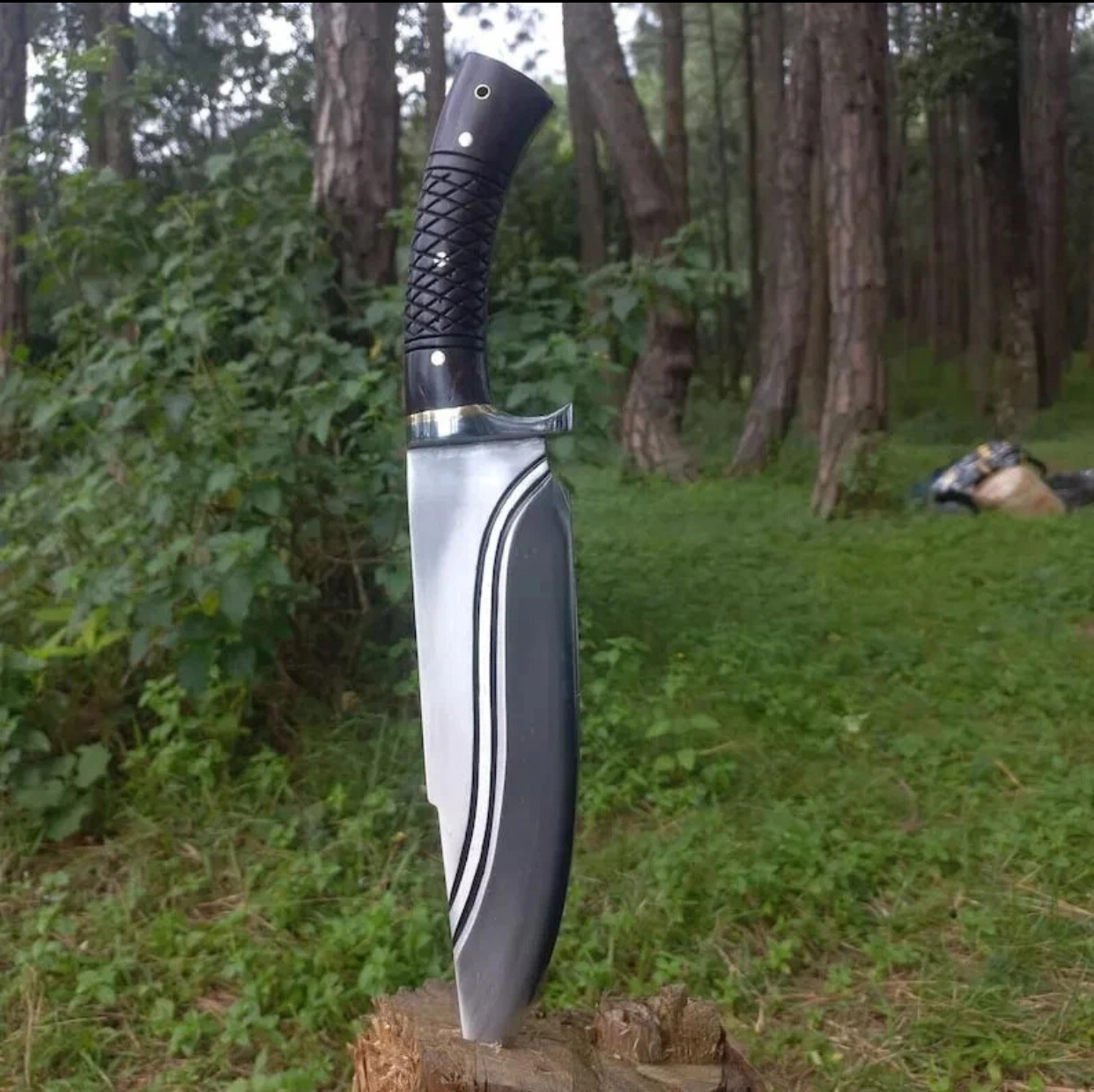 Custom Handmade Carbon Steel Blade Survival Bowie Knife | Hunting Knife Camping. - Image 7