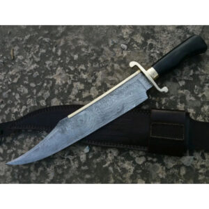 Custom Handmade Damascus Steel Blade Alamo Musso Knife | Hunting Knife Camping