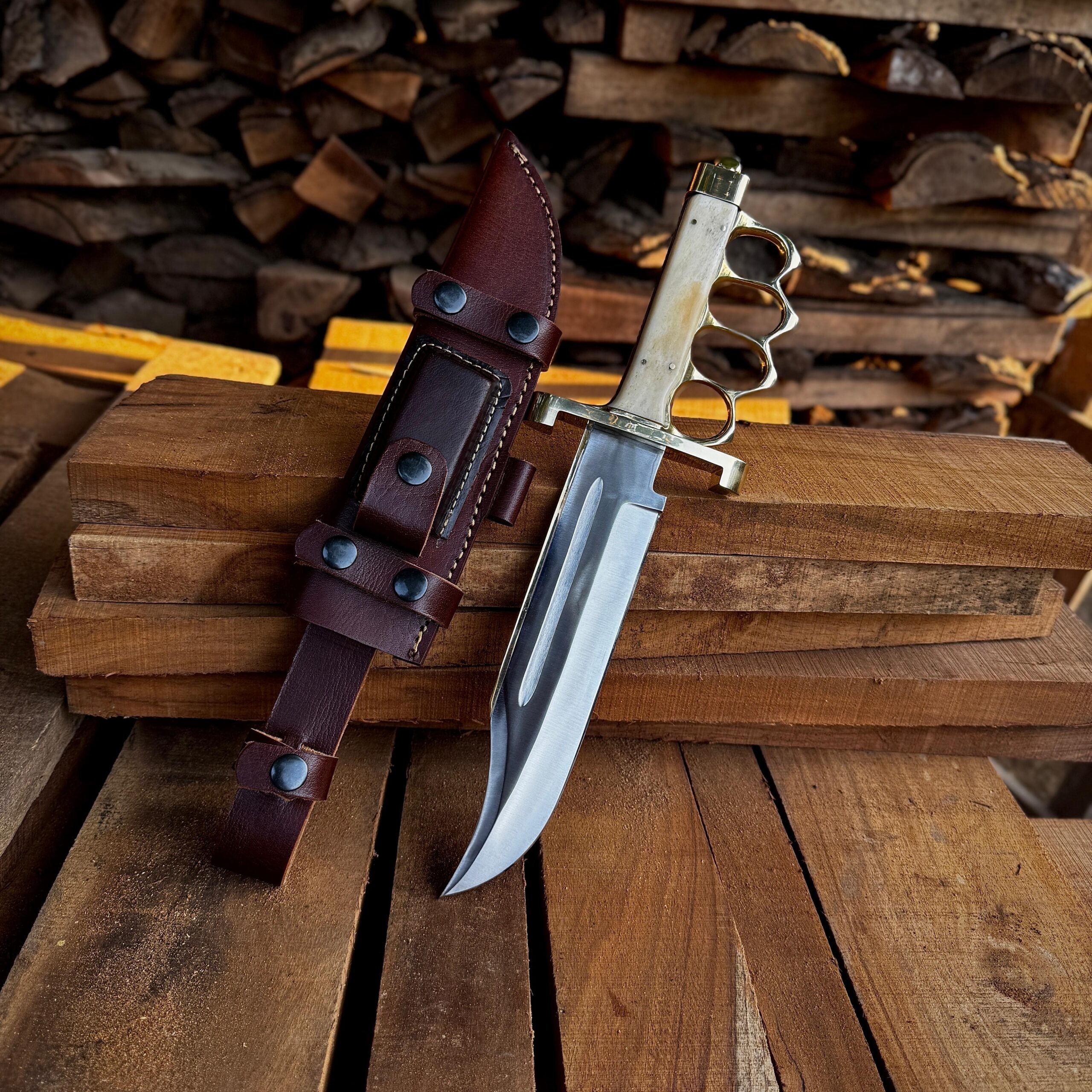 Custom Handmade D2 Steel Tactical Bowie Hunting Knife Comes with Sheath - Image 6