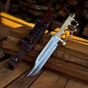 Custom Handmade D2 Steel Tactical Bowie Hunting Knife Comes with Sheath