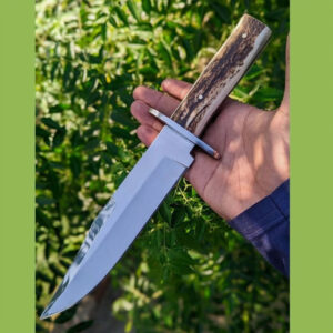 Custom Handmade D2 Steel Hunting Knife | Survival Bowie Knife | Stag Handle.