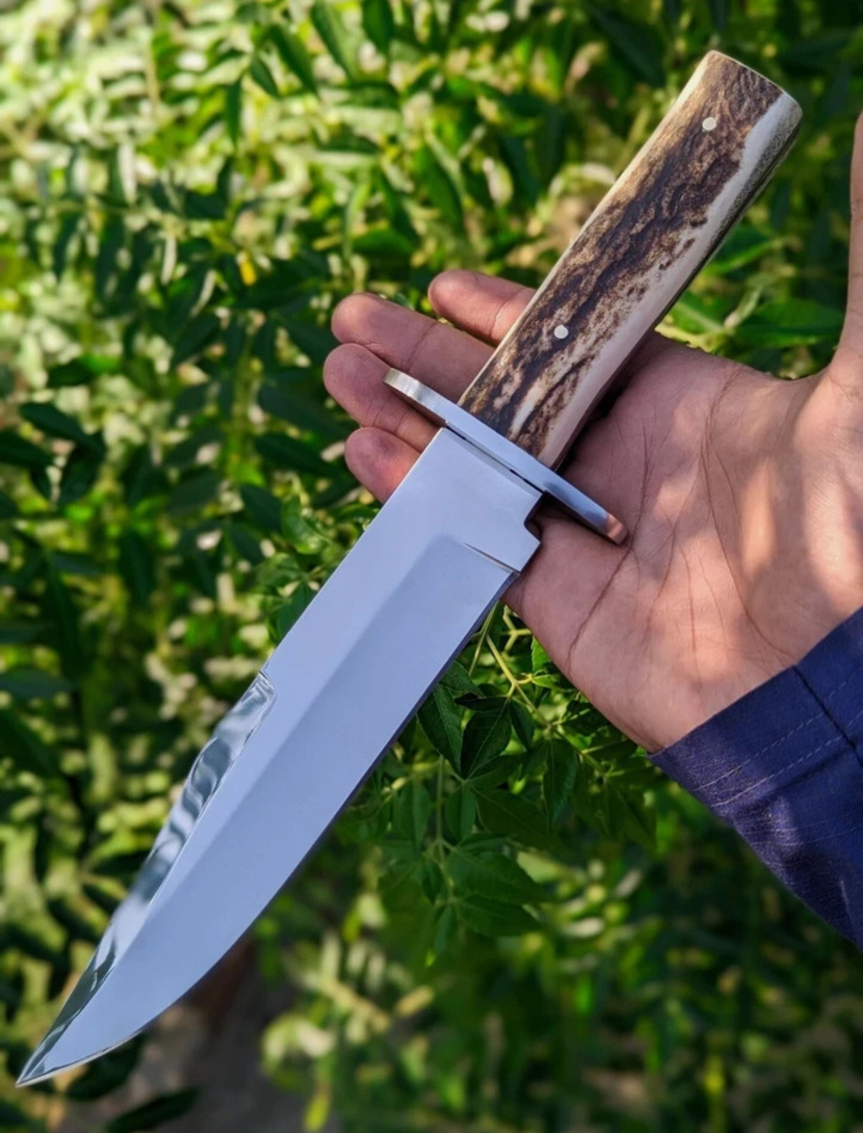 Custom Handmade D2 Steel Hunting Knife | Survival Bowie Knife | Stag Handle. - Image 3