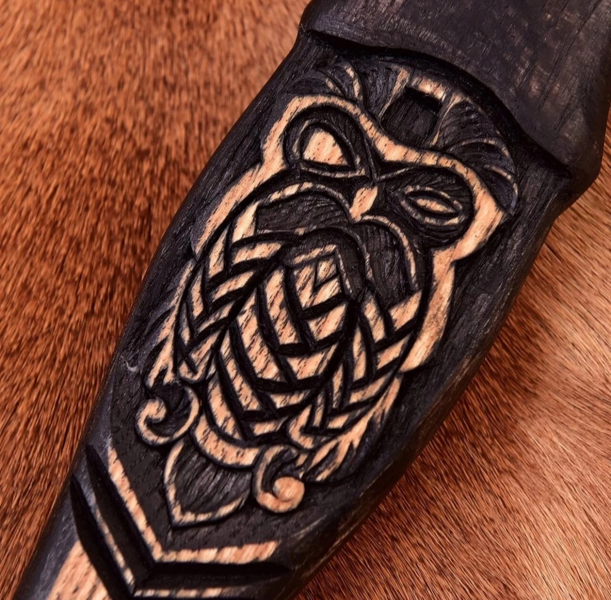 Unique Custom Thor Runic Nordic Hammer, Carbon Steel Viking Hammer, Hand Forged. - Image 3