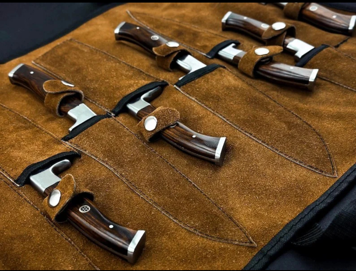 Premium Hand Forged Damascus Steel 9 Pcs of Chef Set, Kitchen Set with Sheath - Image 6